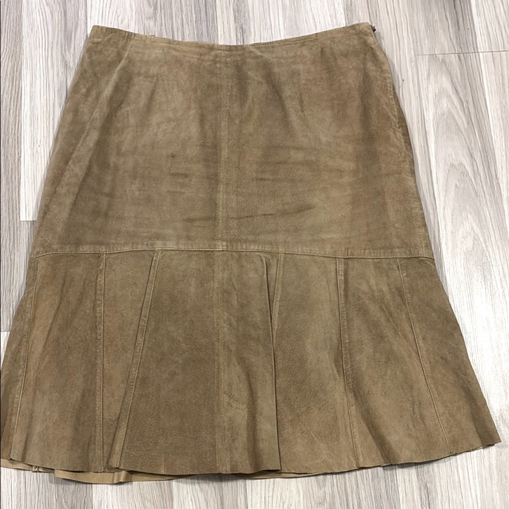 Alfani Tan‎ Womens Suede Western Leather Cowgirl Skirt Size